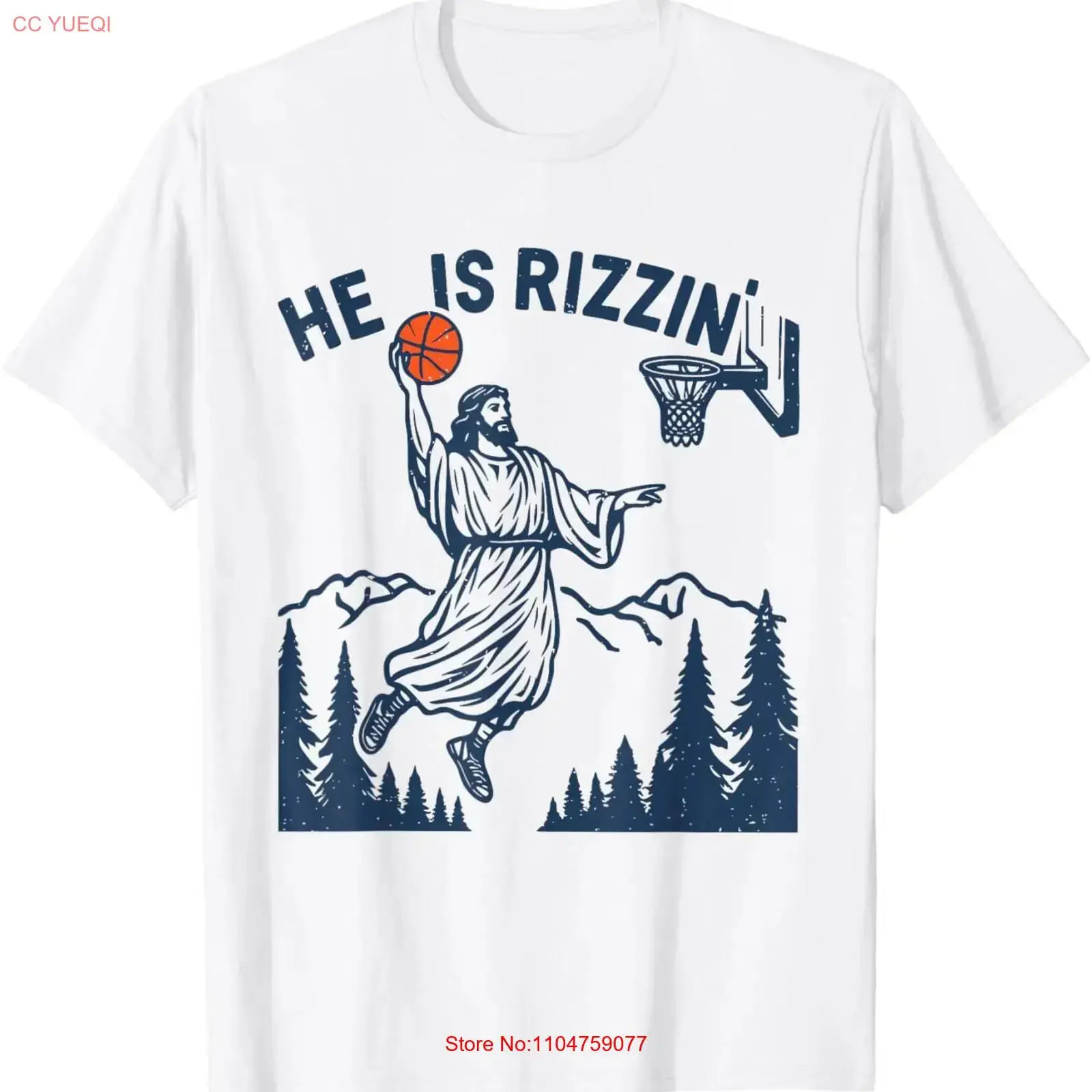 He Is Rizzin Funny Jesus Meme Playing Basketball Easter Day T Shirt vintage Washed streetwear Casual Soft Unisex graphic
