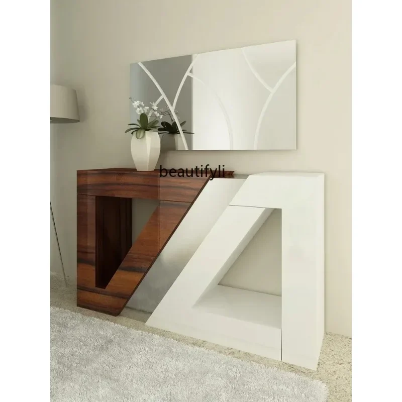 Entrance Cabinet Nordic Entrance Table Living Room Italian Minimalist Light Luxury Entrance Terrace Wabi Sand Wind