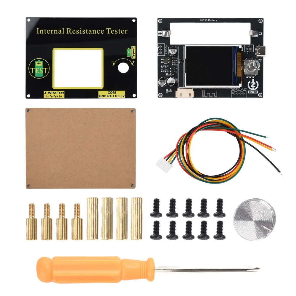 

T469 High Precision Battery Internal Resistance Tester 4-Wire AC Method APP Control 0.001V~60V/0.1mΩ~7.999Ω 0.1mΩ Resolution