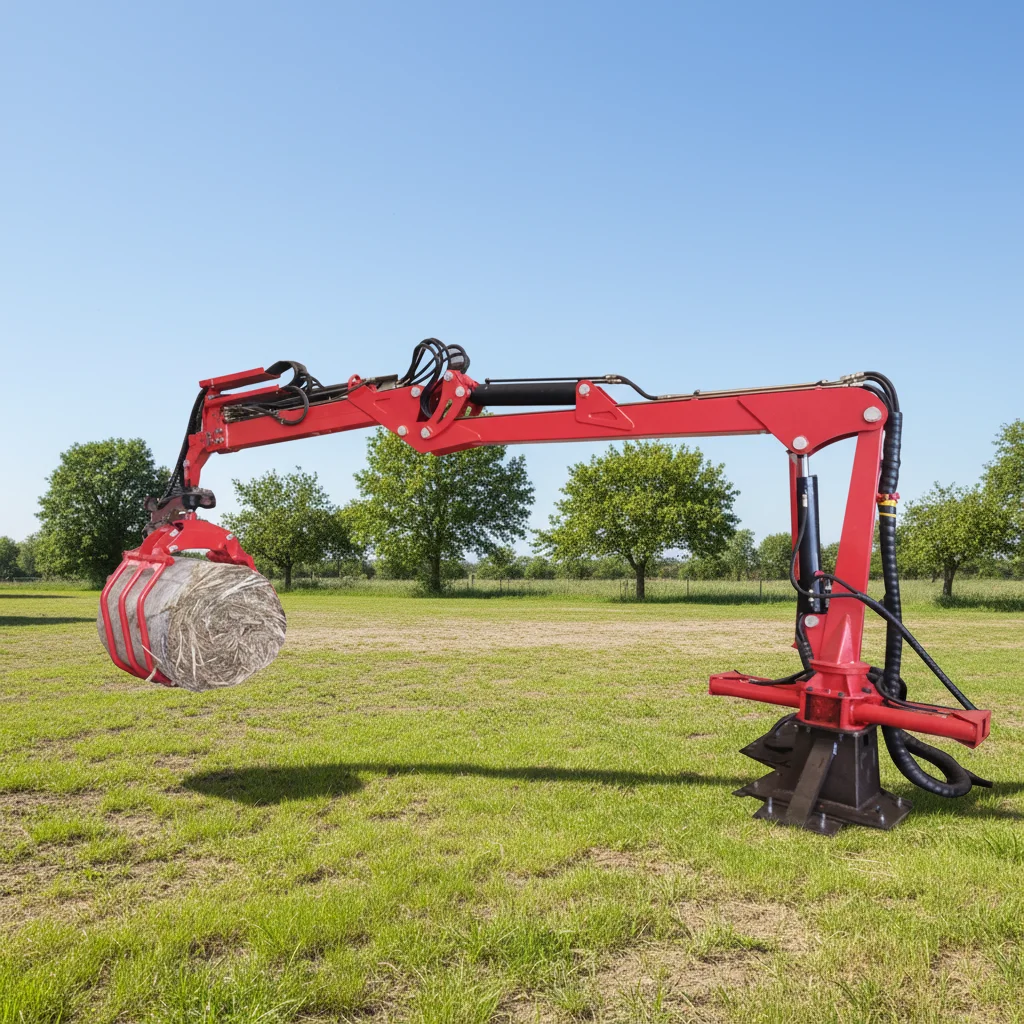 for^Heavy Duty Forestry Crane, 4.7m Outreach with 3 Ton Rotator, 3-Point Hitch Tractor Attachment for Log Loading