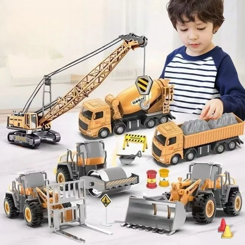 16가지 종류의 창의적인 관성 합금 엔지니어링 차량 시리즈 손과 눈의 협응력 퍼즐 기계 모델 장난감 어린이 선물