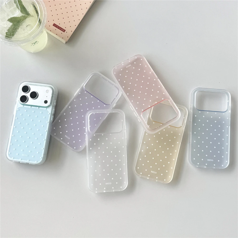 Etui na telefon Ins Dopamine Polka Dot do iPhone 17A 16E 15 14 13 12 11 Pro Max 16 15 14 8 7 Plus 13 12 Mini…
