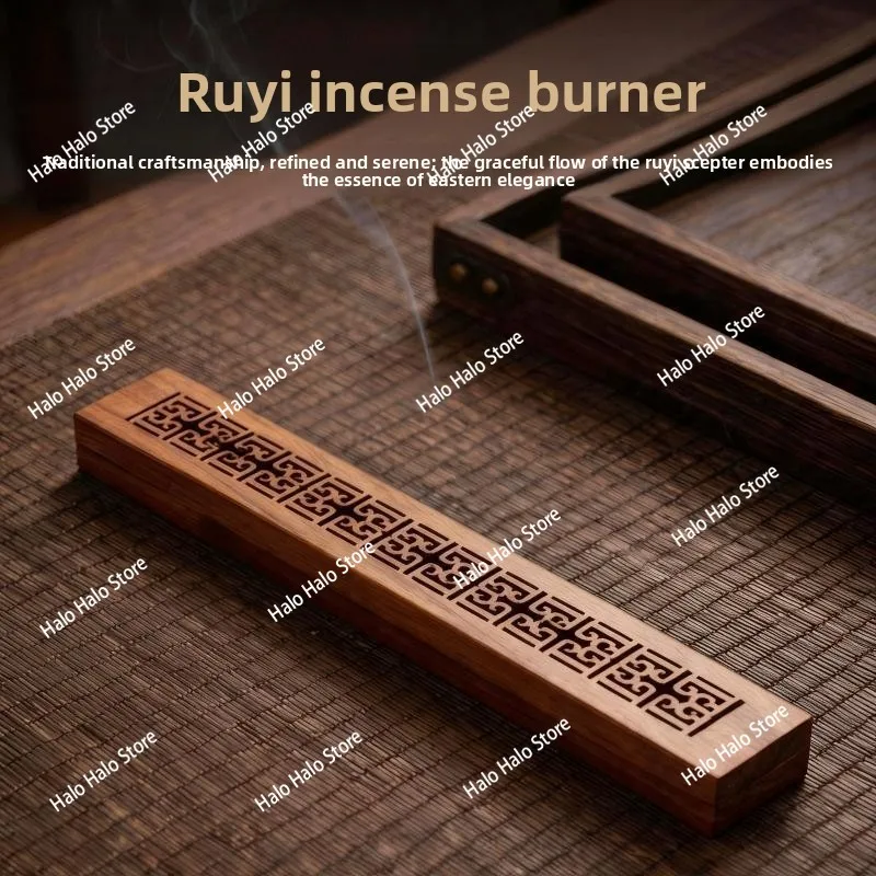Nanmu Incense Burner Sandalwood Incense Box Wooden Classical agarwood Bedroom Office Home Tea Ceremony Zen