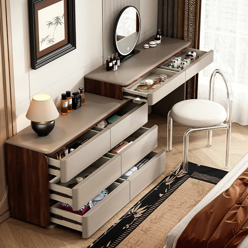 *#k C Style Drawers Vanity Table Makeup Bedroom Mirror Chair Dressing Table Women Study Mesa De Maquillaje Trendy Furniture