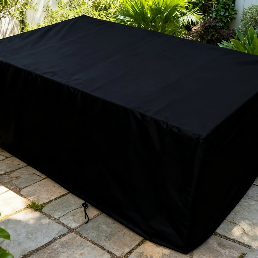 غطاء كرسي وطاولة خارجي - مقاوم للماء في جميع الأحوال الجوية، حماية متينة باللون الأسود #1
