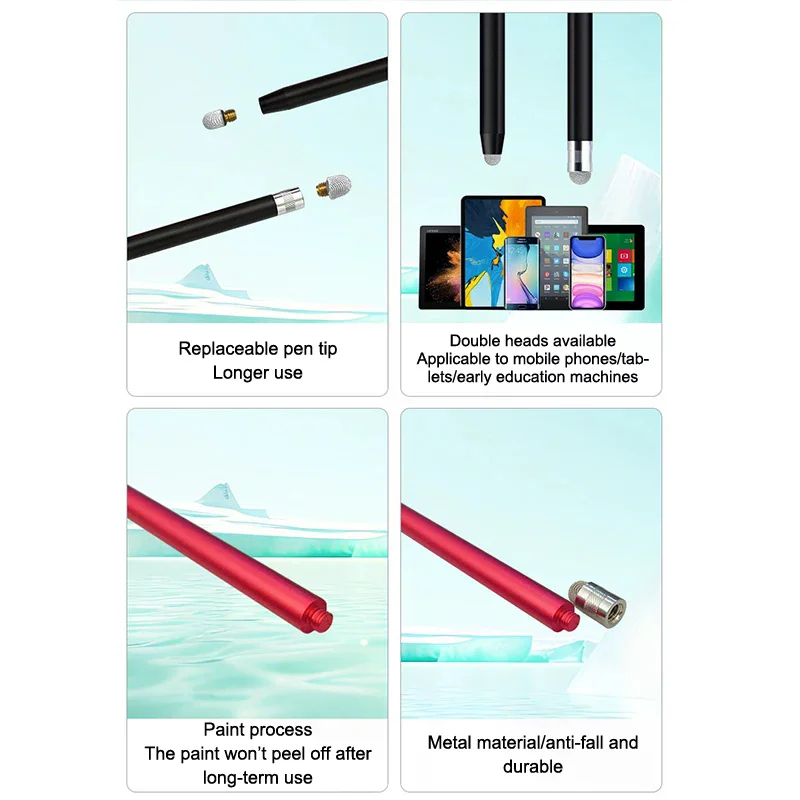Hot Sale! Mesh Fiber Capacitive Stylus Pen Double Nib Touch Screen Pens Drawing Pen For Universal Capacitive Screen Smart Phone - Image 5