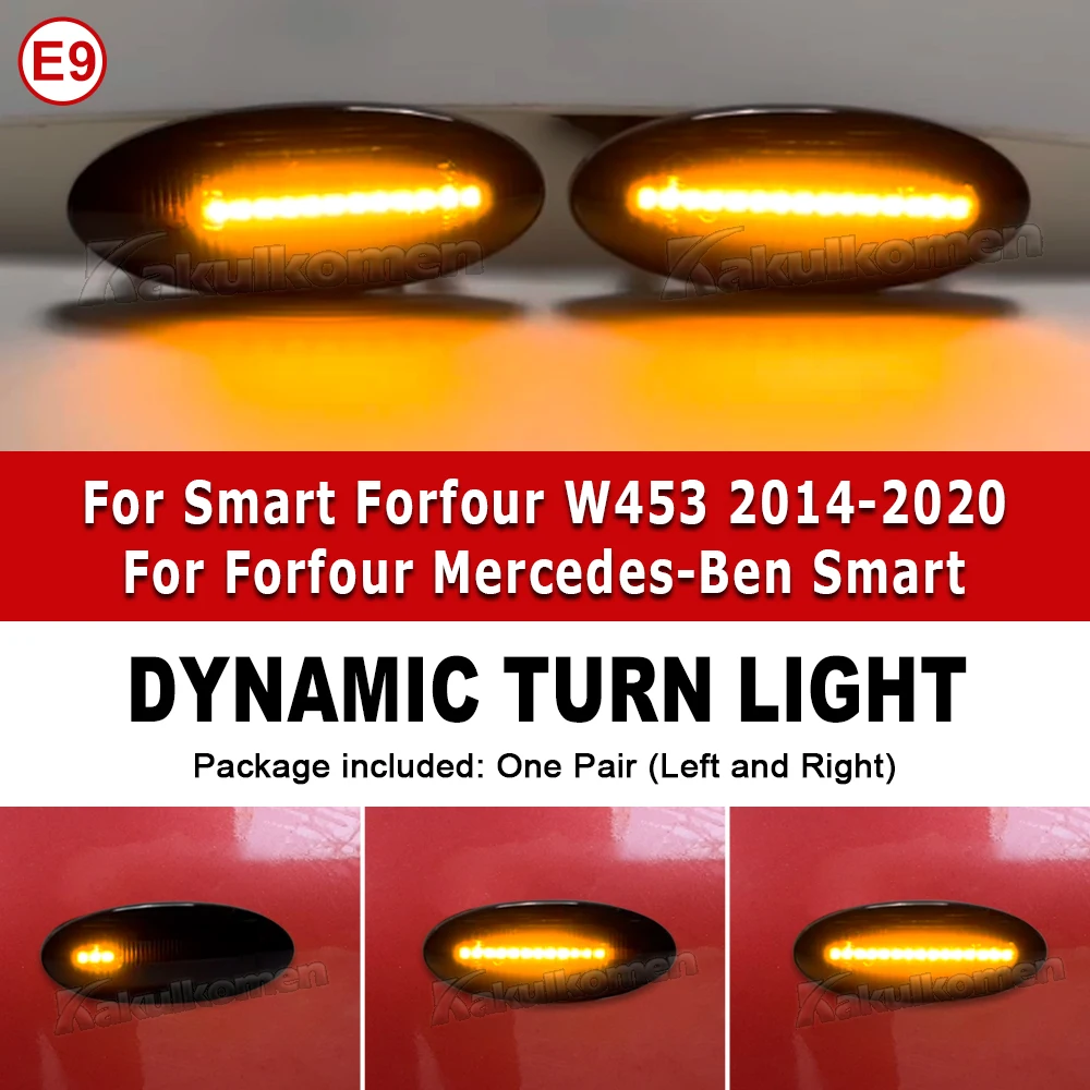 2pcs Dynamic Amber Side Marker Lamp For Renault Koleos 2008 2009 2010 2011 Flashing LED Flowing Turn Signal Blinker Light ​