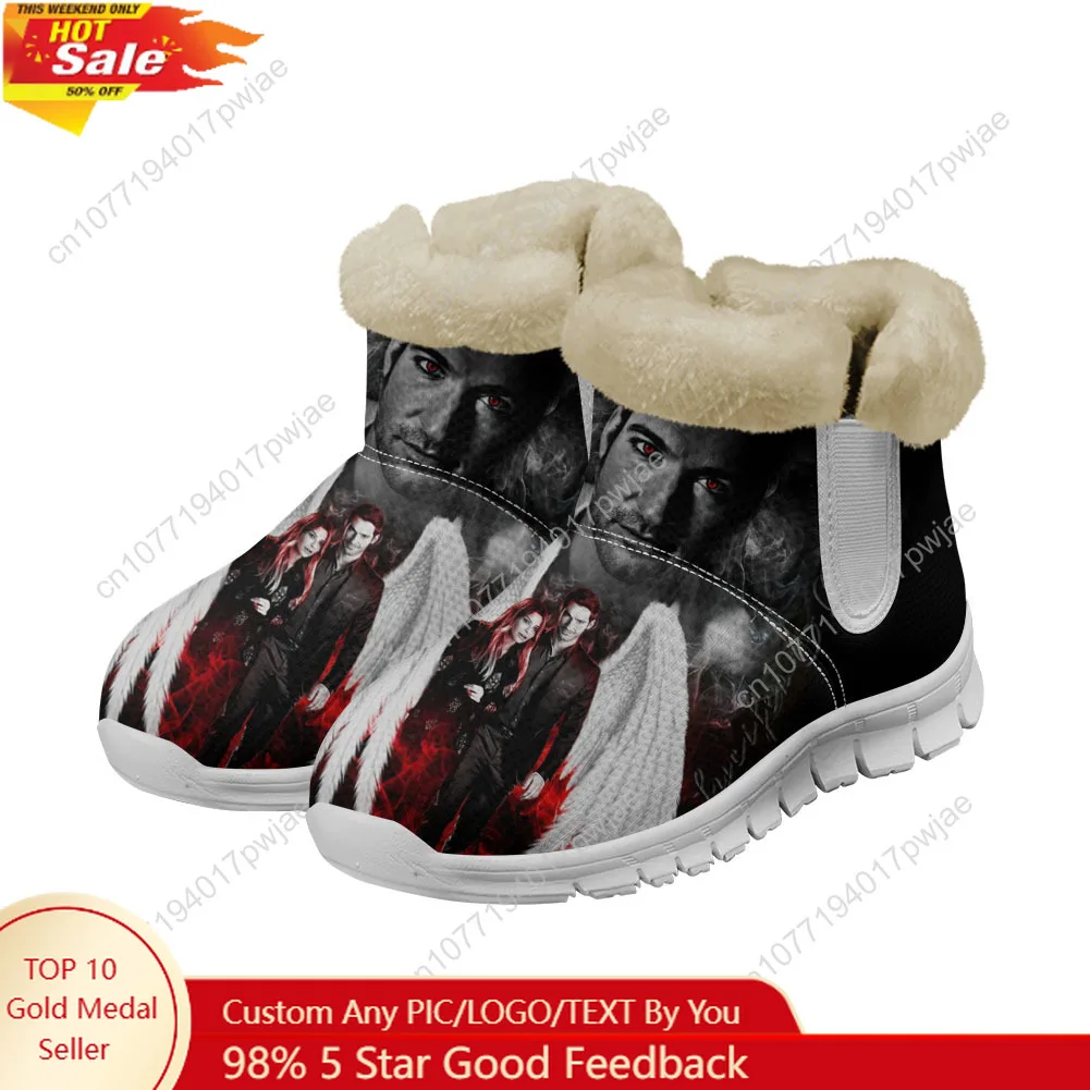 

Lucifer TV Snow Boots Lucifer Morningstar Mens Womens Teenager Shoes Keep Warm Casual Winter Outdoors Boot Lightweight Sports