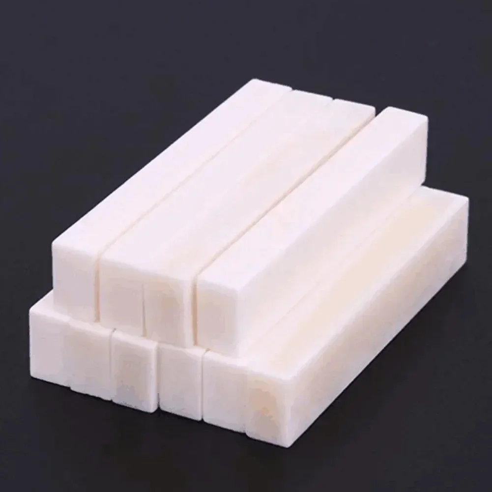 Porca de guitarra em branco, osso de búfalo 52x10x6mm para acústico, elétrico, clássico, baixo, banjo, ukulele, peças de instrumento de cordas, faça você mesmo