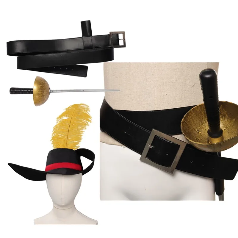 

Детский пояс для косплея «Кот» с героями мультфильмов в сапогах, меч «Последнее желание», реквизит, шляпа, кепка для взрослых, аксессуары для костюмов, карнавальный головной убор на Хэллоуин