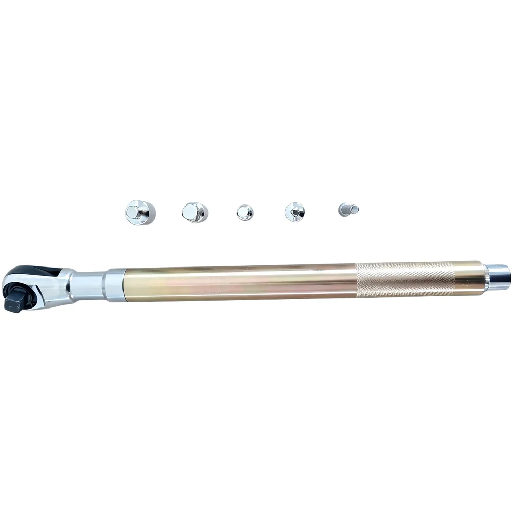 

1/2 Inch Gold Extended Ratchet Wrench Manual And Pneumatic Tool With Extension For Auto Repair And Construction Work