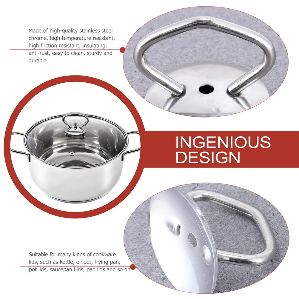 

12pcs Pot Lid H Stainless Steel Non Deform Suitable Lids Steaming Pots Woks Milk Soup Kitchen Accessories
