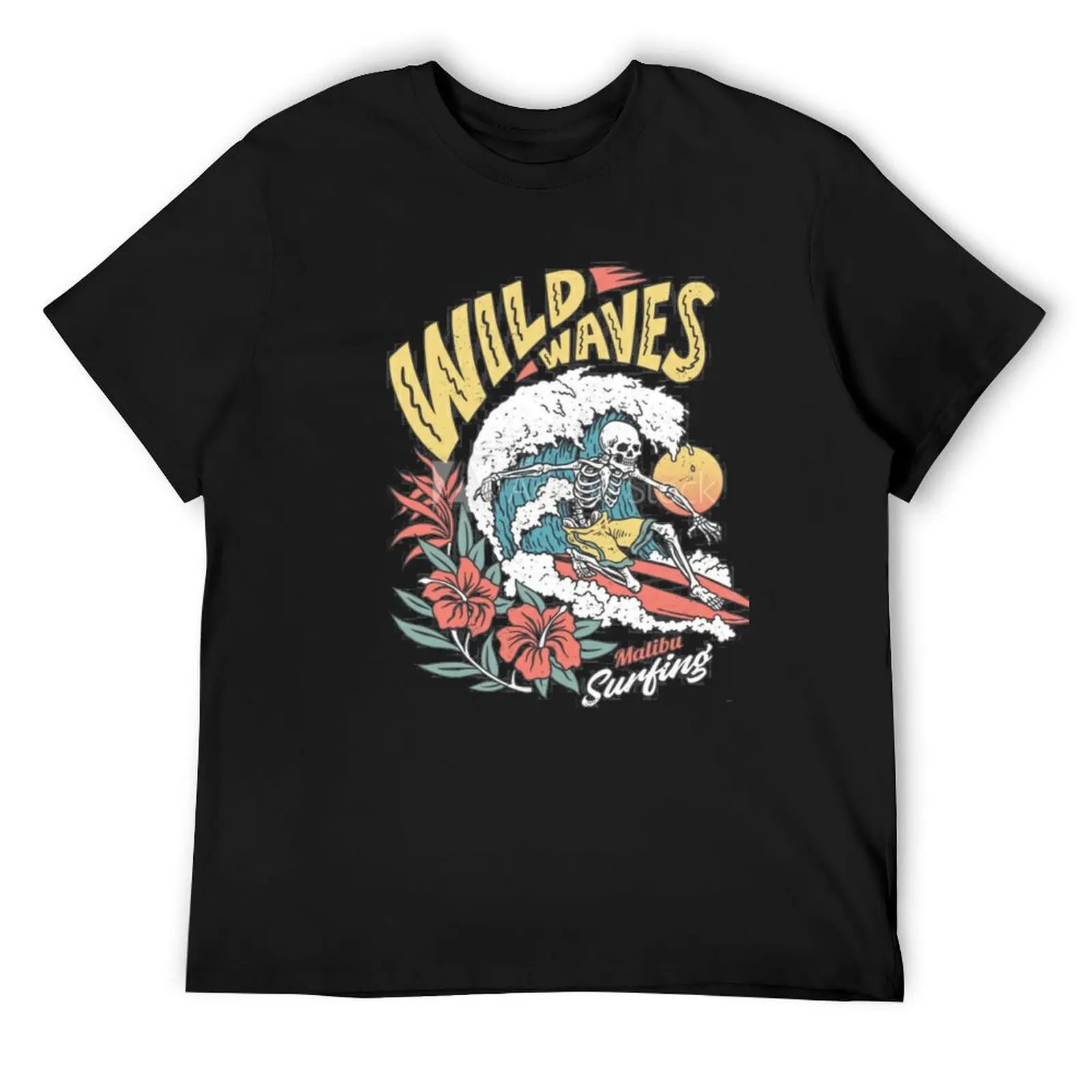 Surfing wild waves T-Shirt vintage summer clothes blanks korean fashion mens workout shirts