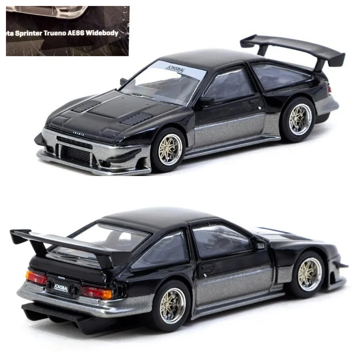 

Tarmac Works 1:64 Sprinter Trueno AE86 Widebody Black Jonsibal Designwork, литая модель автомобиля, лимитированная серия, сплав