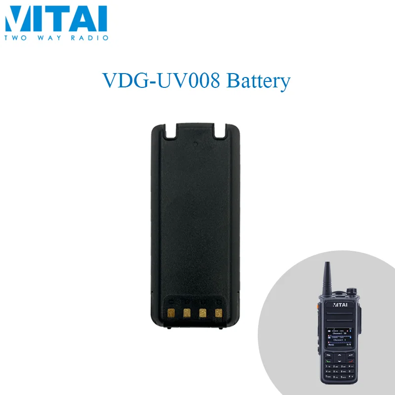 VITAI UDG-UV008 배터리 워키토키, 양방향 라디오, 2500mAh 배터리