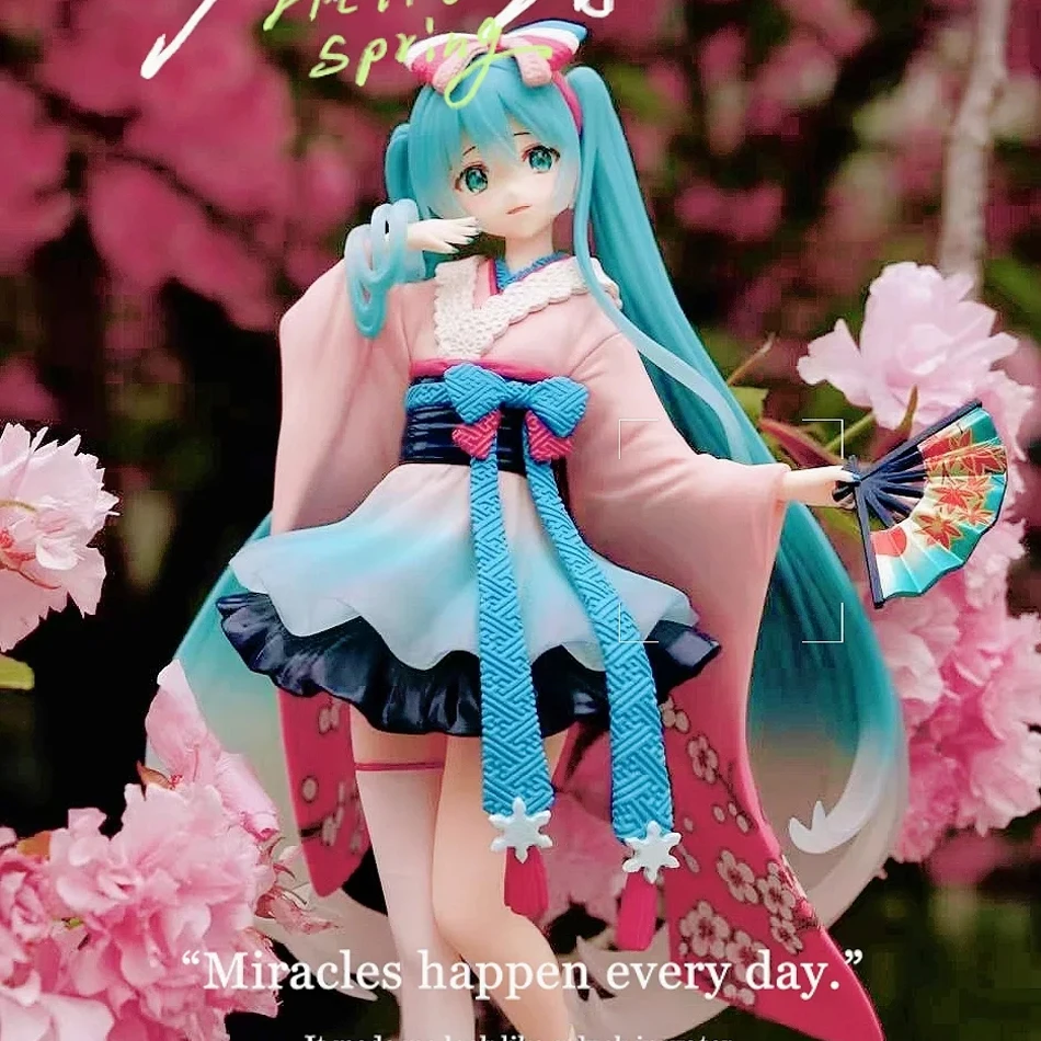 Tersedia Asli FuRyu TENITOL Seri Tokyo Baru Hatsune Miku Kimono Desktop Lucu Anime Action Figure Mainan Hadiah Koleksi Model