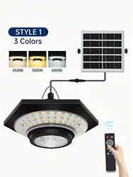 228LED luz colgante Solar para cobertizo, luz diurna disponible con 3 temperaturas de Color, 5 modos de iluminación para Gazebo