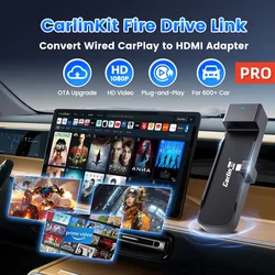 2025 New CarlinKit FireDrive Link For Fire TV Stick HD 4K Lite Online Upgrade CarPlay To HDMI Adapter Car Streaming Box