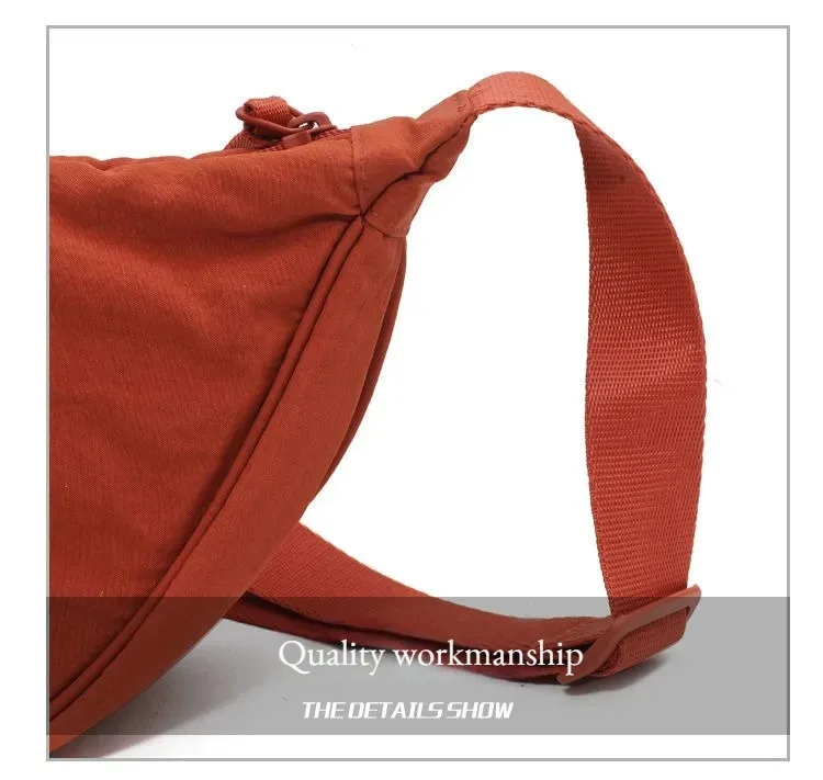 Große Nylon-Umhängetasche für Damen, lässige, einfarbige Schultertasche für Reisen und Pendeln, schlichtes Design. – Detail 11