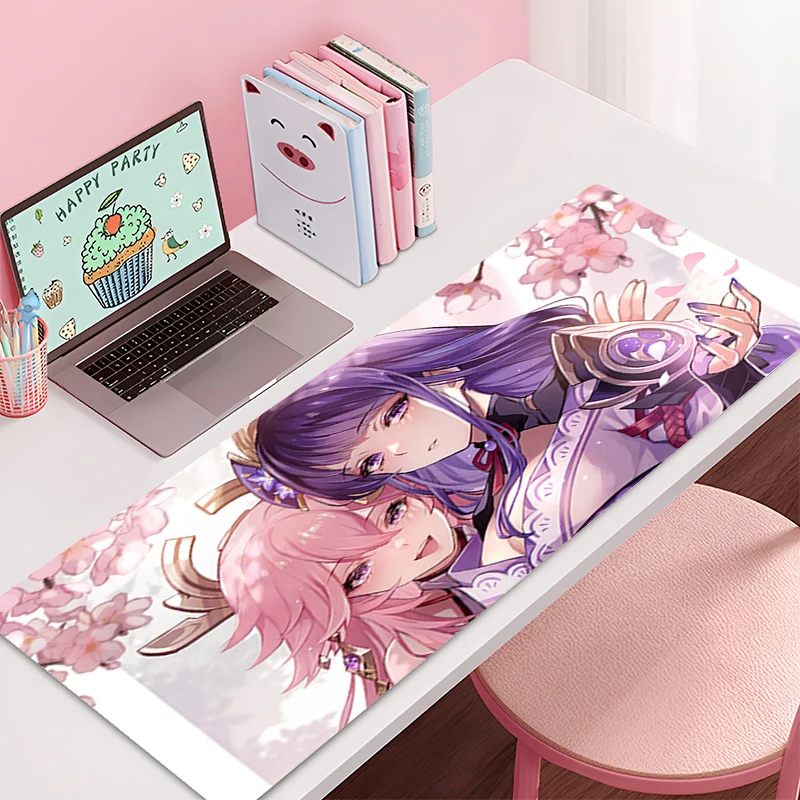 

Коврик для мыши, геймерский шкаф, клавиатура, настольный коврик, коврики в стиле аниме Genshin Impact Yae Miko, игровые аксессуары, компьютерные Xxl, большие настольные мыши