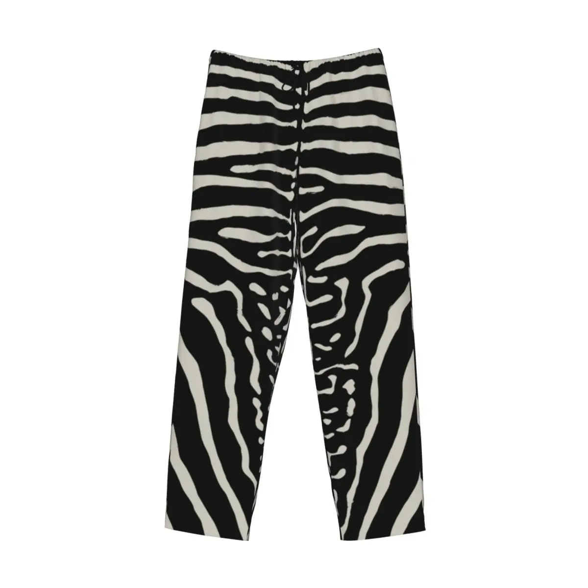 Custom Zebra Stripes Print Skin Hide Texture Pajama Pants Men Sleepwear Sleep Lounge Bottoms with Pockets