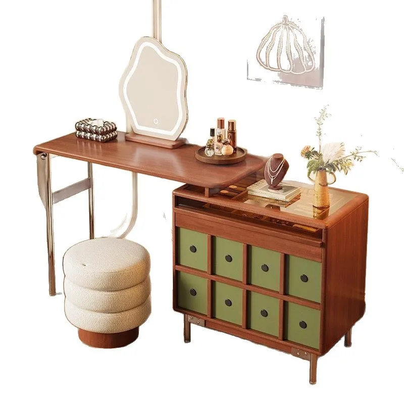 

Medieval dresser chest integrated bedroom modern simple corner solid wood makeup table storage cabinet