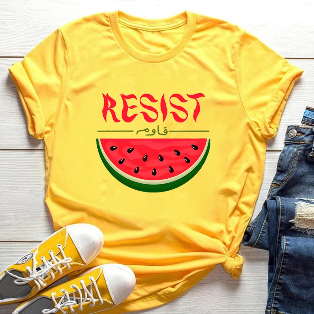 Watermelon Resist Shirts This Is Not A Watermelon Shirt Human Rights Tee Watermelon Flag Tshirt Trendy Unisex Short Sleeves Tops