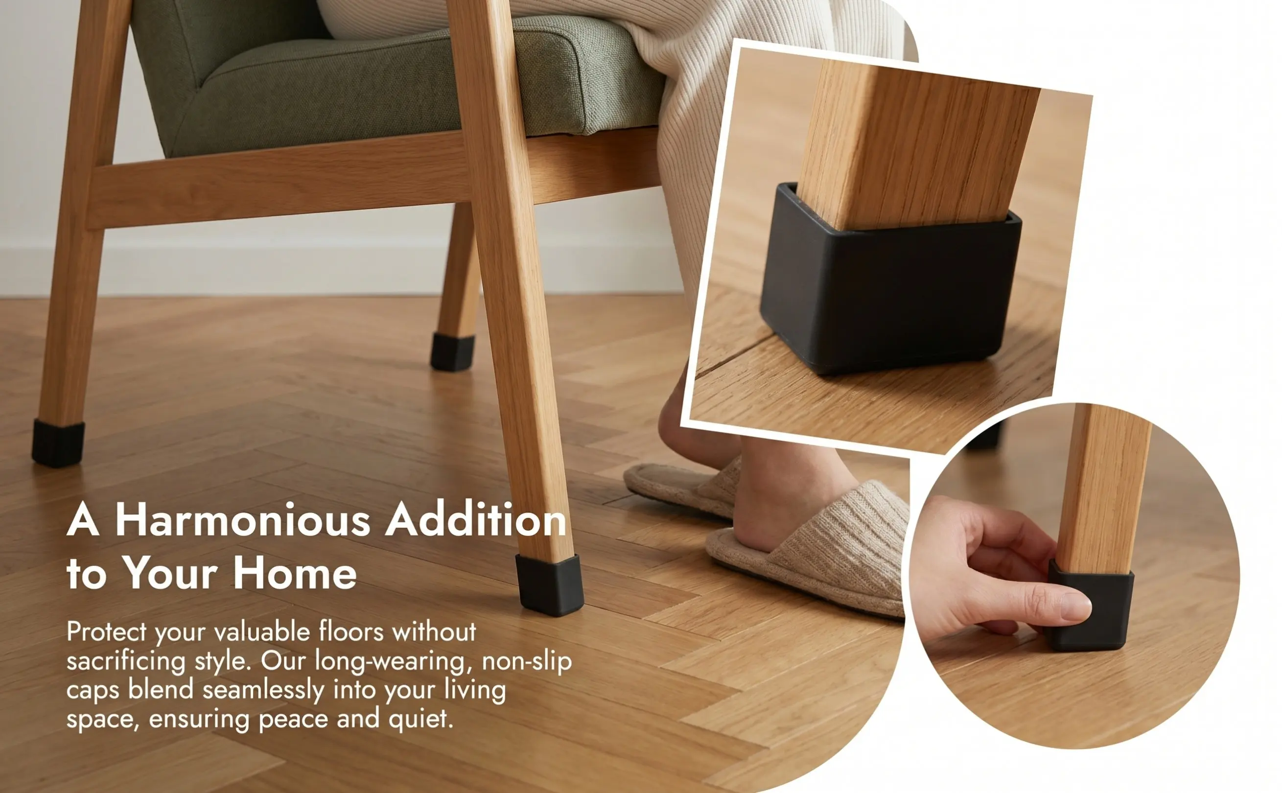 20Pcs Table Leg Covers Chair Leg Protectors Furniture Floor Protectors Anti-Slip Rubber Caps Easy Installation Home Use