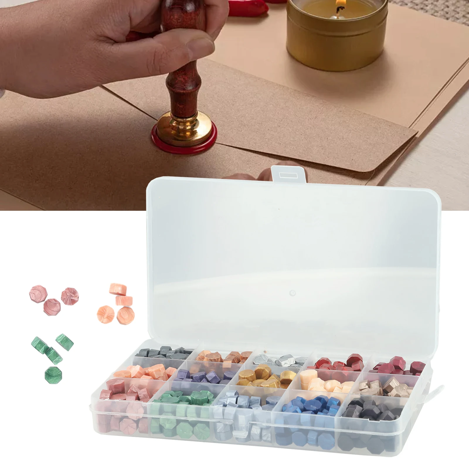 

375PCS Wax Sealing Beads Mixed Colors Wax Pellet Fire Lacquer Wax Pellet Set Seal Lacre For Wedding Birthday Stamp Card Making