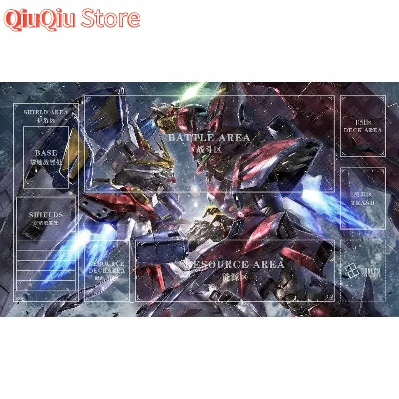 

New GCG Wing Gundam Zero Epyon 600x350mm Single Player Battle DIY Card Pad Cartoon 2mm Stitched Edge Rubber Board Game Pad