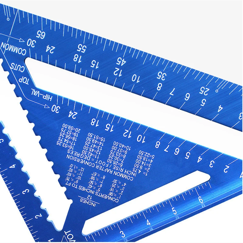 12-inch Rafter Square Carpenter Measuring Layout Tool Alloy Metal Triangle Ruler Protractor for Woodworking and Carpentry