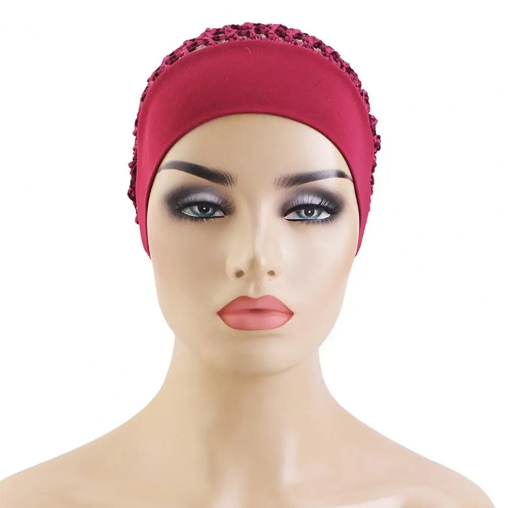 Hair Breakage Prevention Cap Mesh Crochet Hair Net Bonnet for Women Breathable Sleeping Cap with Wide Elastic Band for Wig