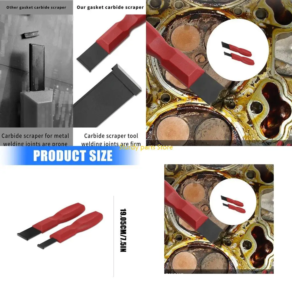 

97QC 2 Piece Scrapers Set For Metal Surfaces With 1-1/4Inch And 5/8Inch Cutter Professional Gaskets Removal Tool