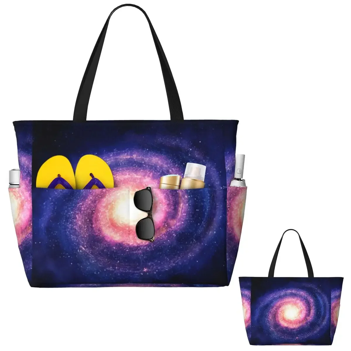 Cloak Galaxy Universe Planets Beach Tote Bag Sport Gym Yoga Duffle Large Tote Bag Women Travel Bag Fitness bag