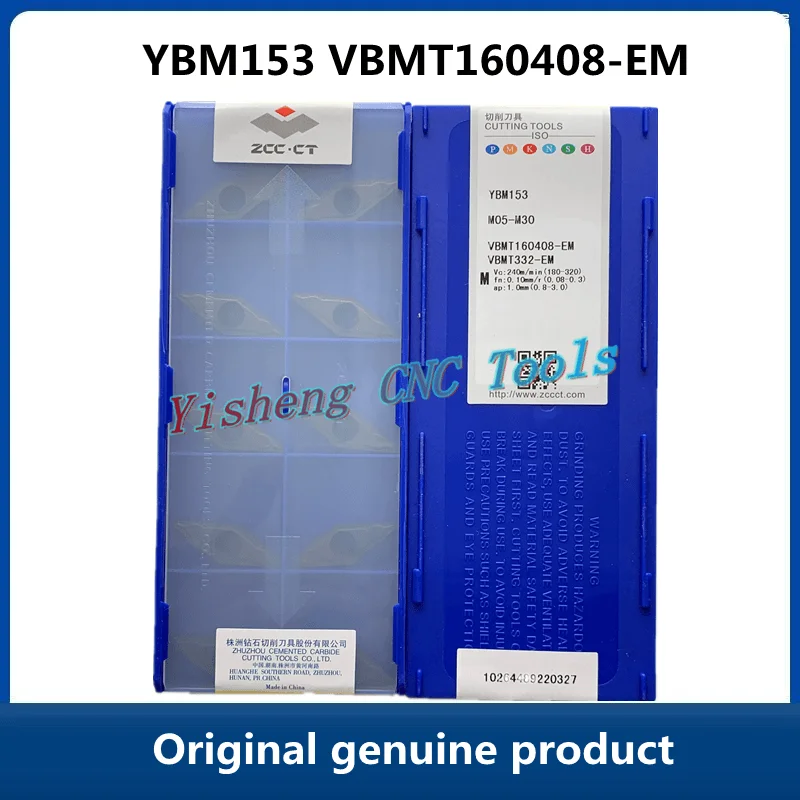 FREE SHIPPING Original ZCC CT original CNC turning inserts YBG205 VBMT160408-EM YBM153