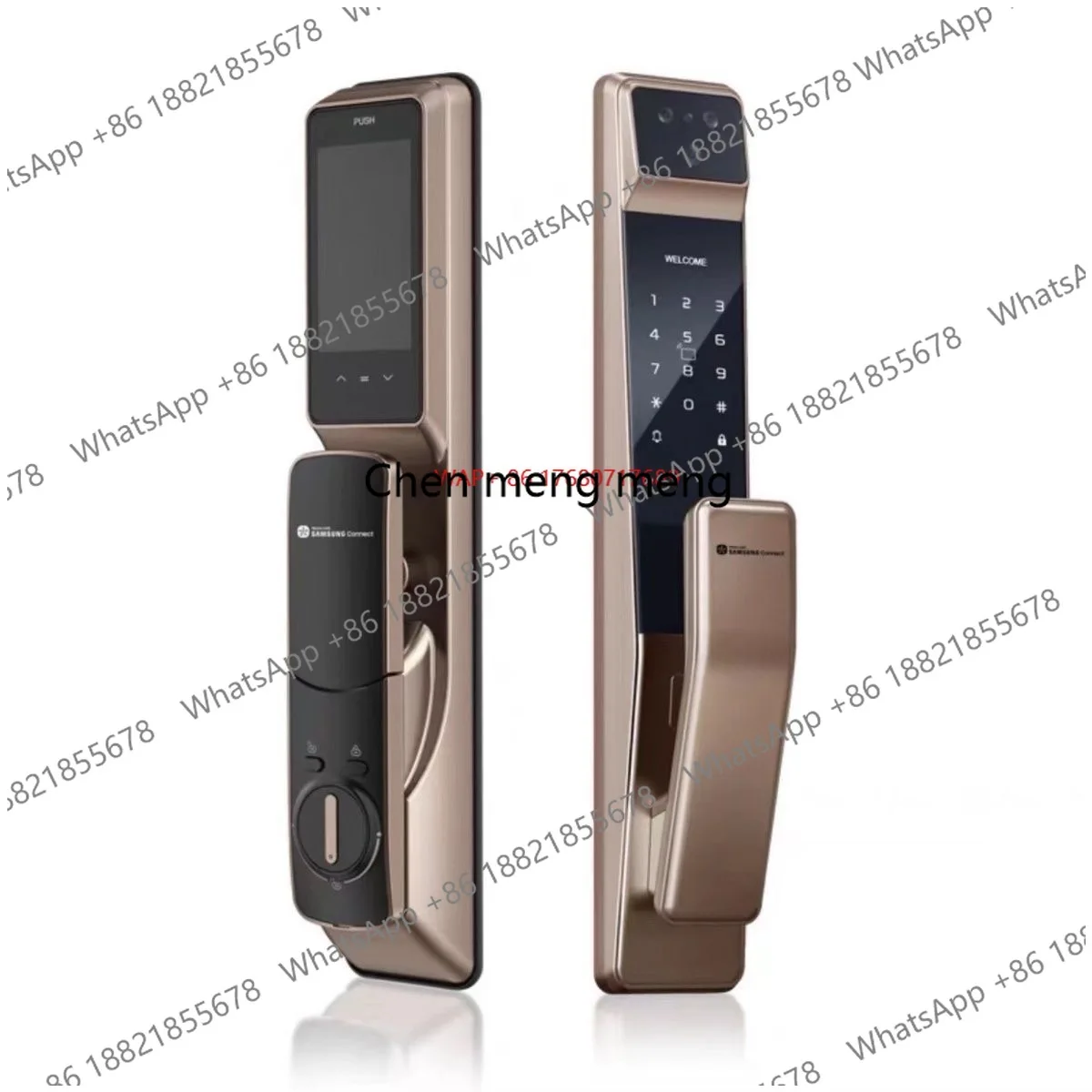 P30 Max Smart Door Lock Anti-Theft Polished Connect 3D Face Fingerprint Password HD Cat Eye