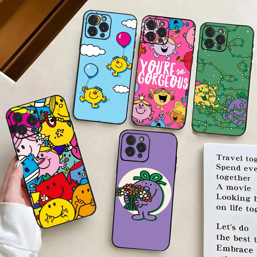 Mr. M-Men Cute L-Little Miss Phone Case Silicone Soft For IPhone 16 15 14 13 12 11 X XR Plus Pro Max Plus