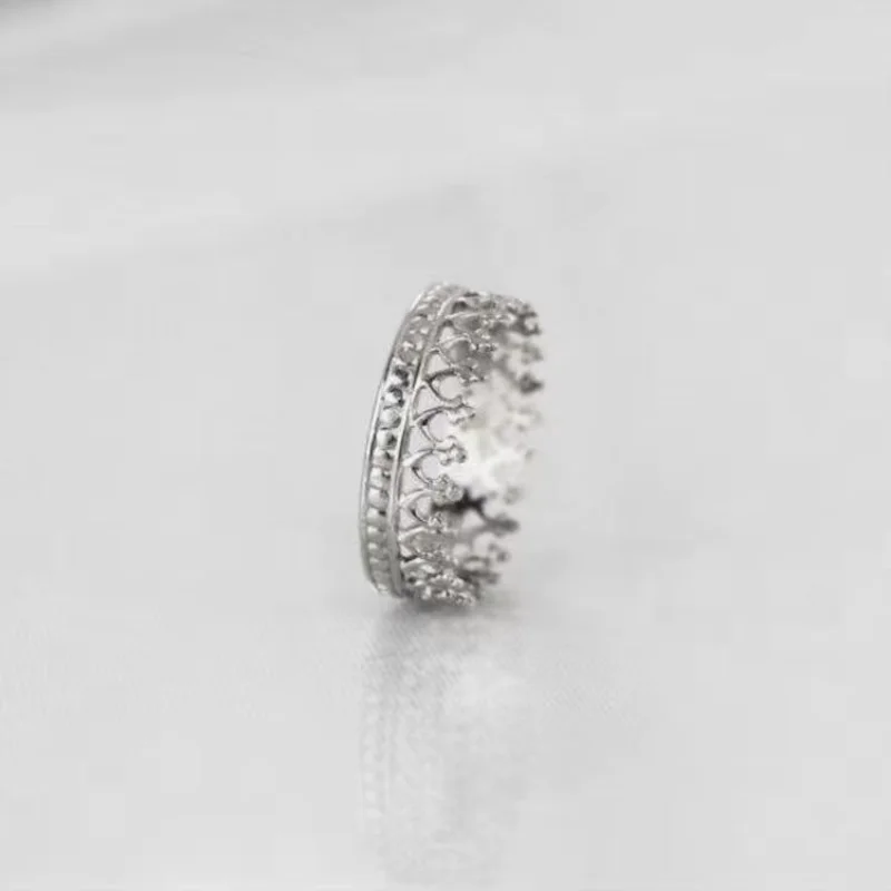 New European and American Fashion Queen Simple Party Versatile Sweet Hollow Crown Style Women's Ring