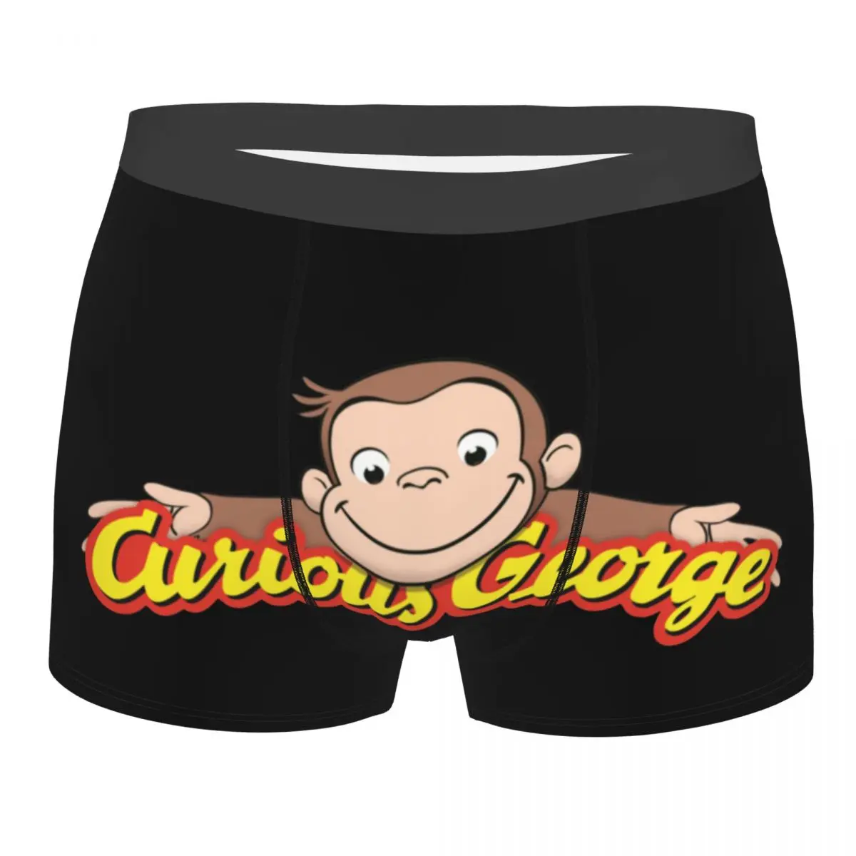 Men's Curious George Cartoon Kids Underwear Brown Monkey Funny Boxer Briefs Shorts Panties Homme Breathable Underpants S-XXL