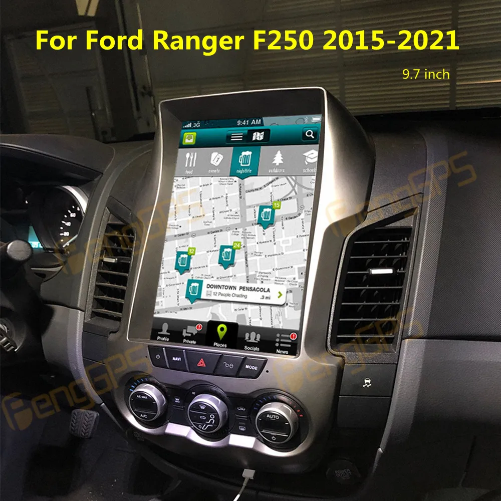 

Автомобильный радиоприемник 128 ГБ в стиле Tesla Android для Ford Ranger F250 2015-2021, автомобильный стерео Мультимедийный Плеер, головное устройство, беспроводной Carplay 2Din