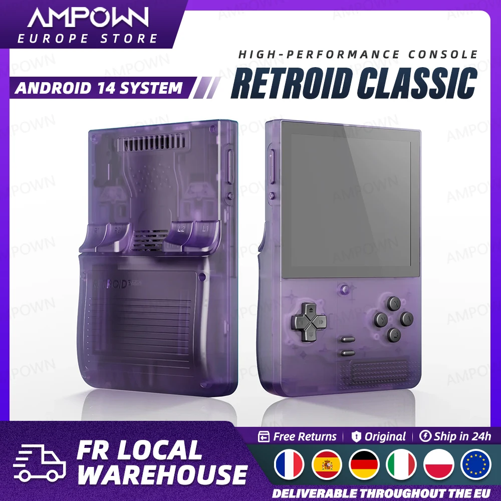 Console de jeu portable Retroid Pocket Classic, Snapdragon G1 Gen2, écran AMOLED 3,92'', Android 14, refroidissement actif, charge rapide, cadeau