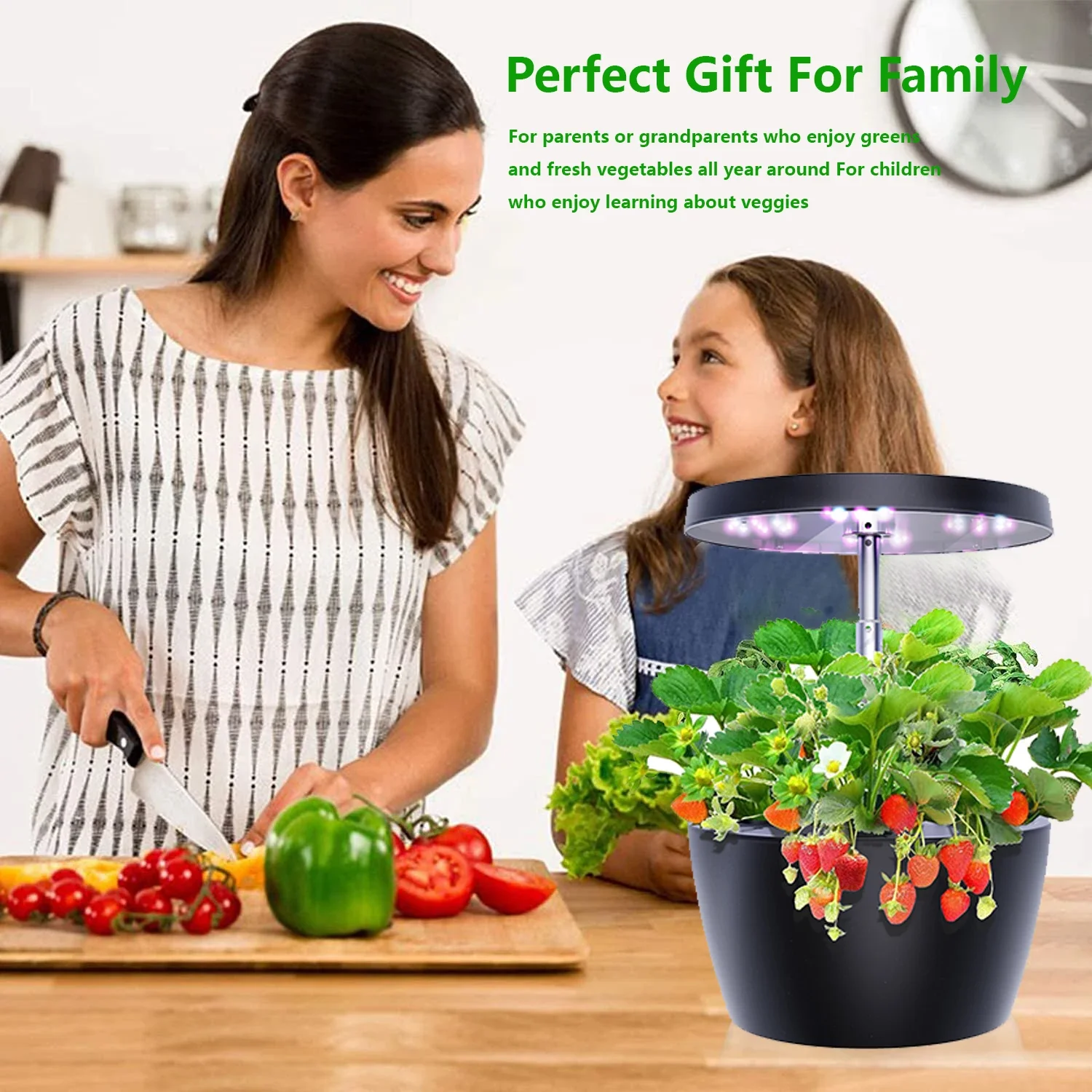 Hydroponics Growing System Indoor Herb Garden Starter Kit with Led Grow Light Smart Garden Planter for Home Kitchen Automatic