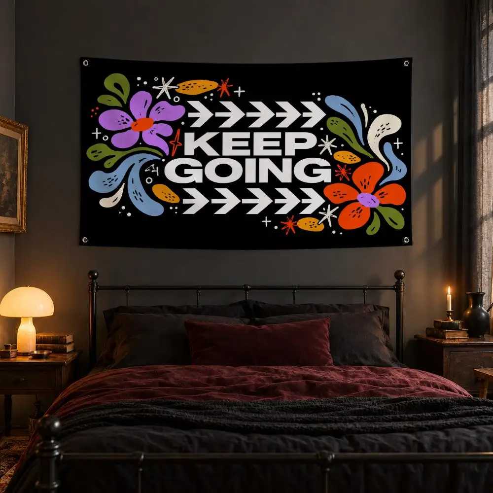 Art Retro Abstract Nourishing Soup Flags Fabric Pennant Banner, Apt Wall Decor, Living Corner, Bedroom, Studio, E-sports Room