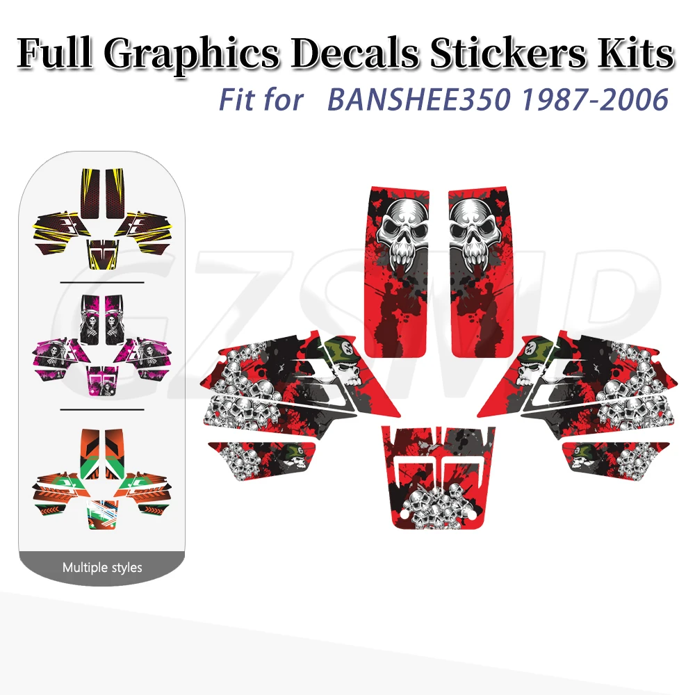 Fit for Yamaha BANSHEE 350 1987-2006 2005 2004 2003 ATV Fairing Graphics Kit Deco Background Decals Sticker