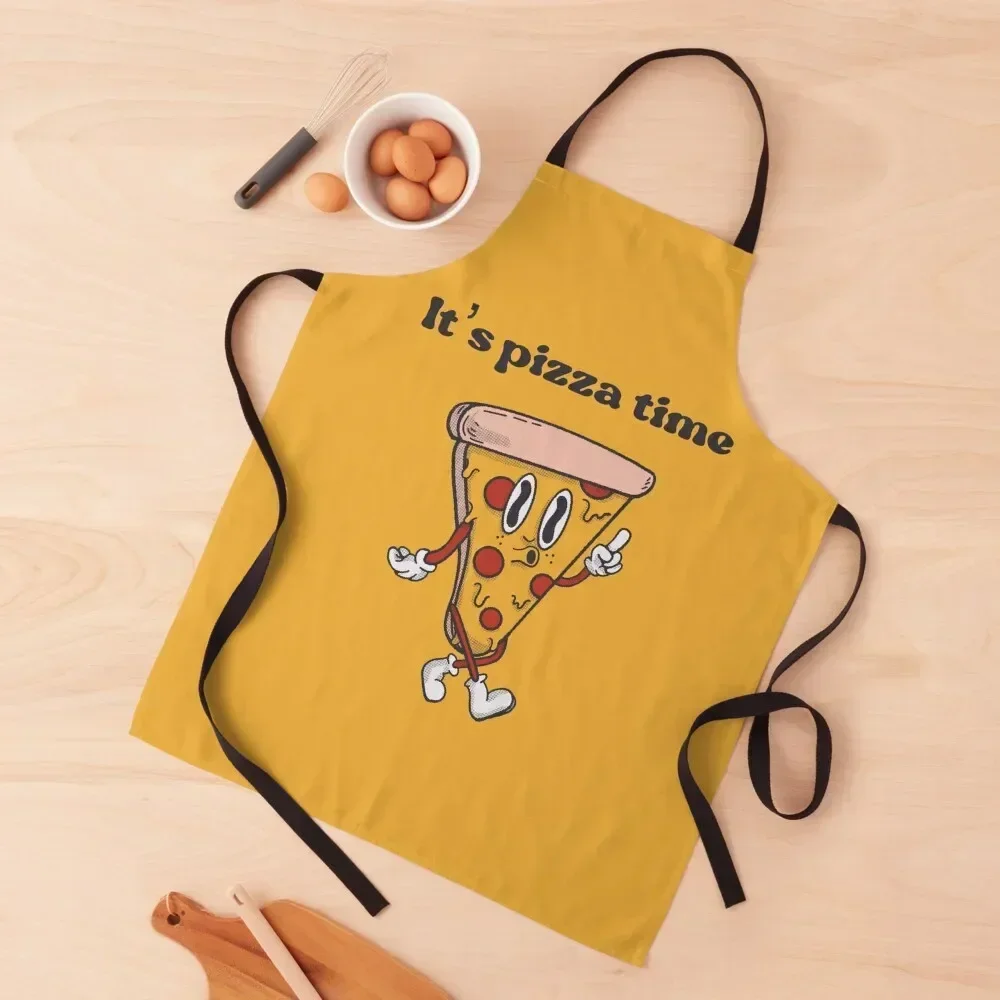 

It's pizza time Apron For Man Cleaning Products For Home cook wear Dress Apron
