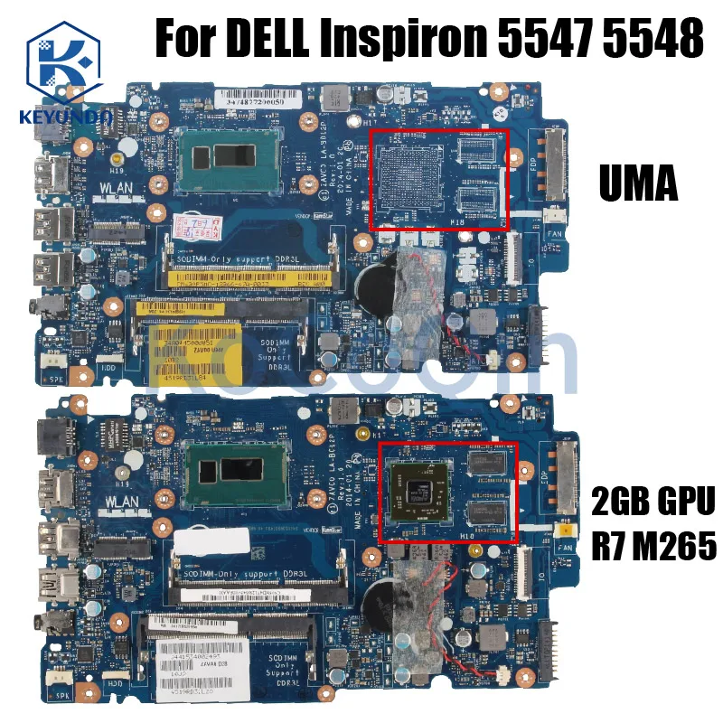 

For DELL Inspiron 5443 5447 5448 15 5543 5547 5548 Laptop Motherboard ZAVC0 LA-B016P LA-B012P i3 i5 i7 Notebook Mainboard Tested