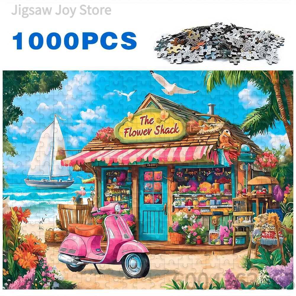 Cute Christmas Cats Sleigh & Vintage Ice Cream Truck Jigsaw Puzzle Adult Relaxing DIY Assembly Game Home Decoration Gift