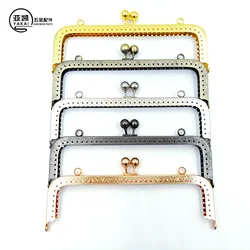 20CM Rectangle Embossing Beads Kiss Metal Purse Frame Clasp Sewing Lock For DIY Purse Bag Fashion Women's Clutch Bags Accessorie