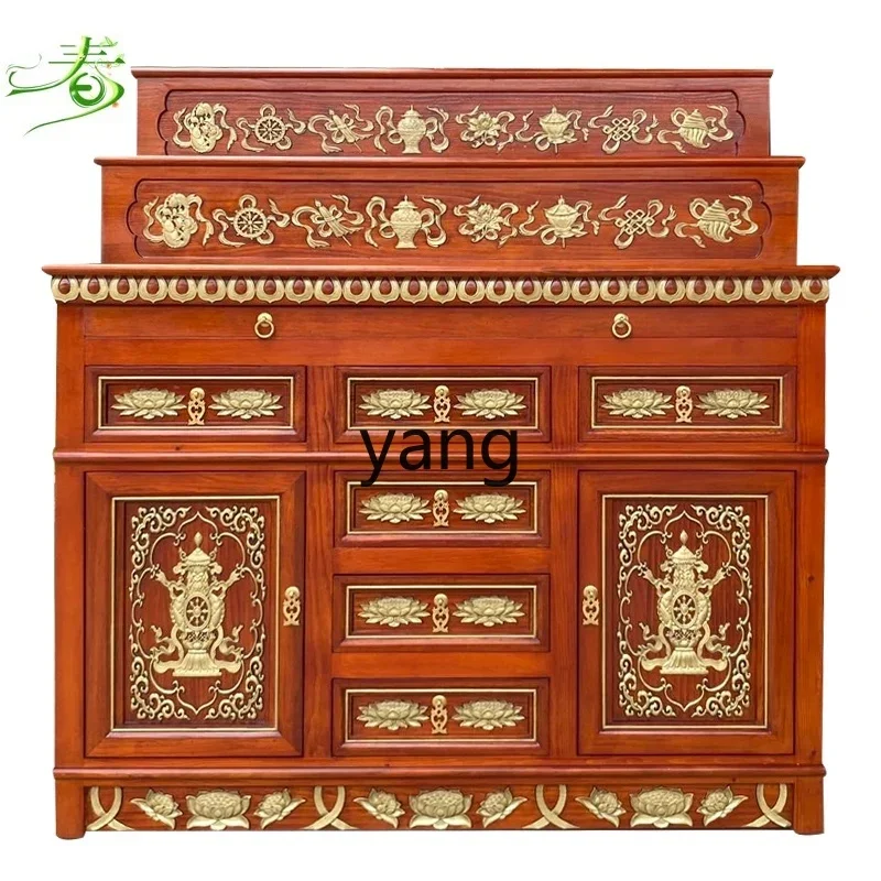 CX Solid Wood Three-Layer Buddha Shrine Altar Household New Chinese Modern Altar Incense Burner Table