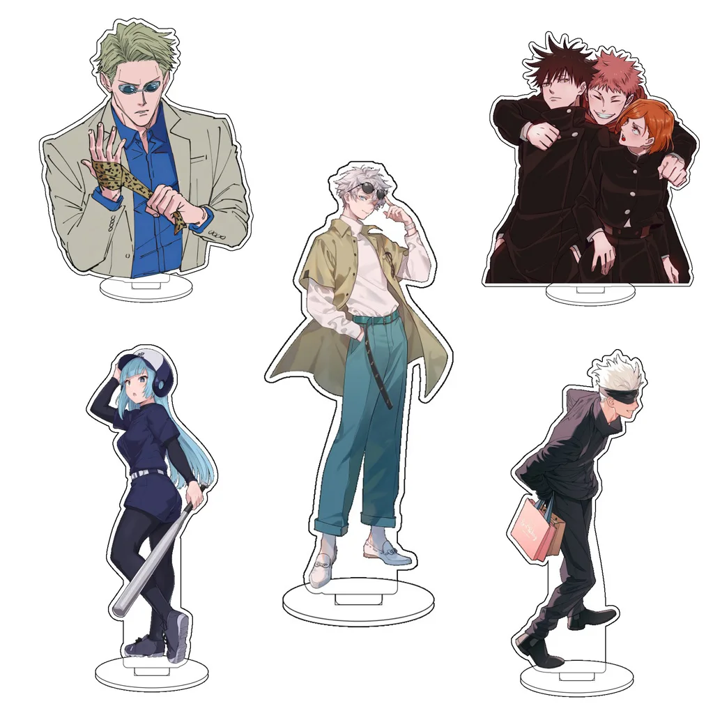 16CM Anime Jujutsu Kaisen Kugisaki Nobara Fushiguro Megumi Gojō Satoru Itadori Yūji Cosplay Acryl-Figuren Ornamente Geschenke
